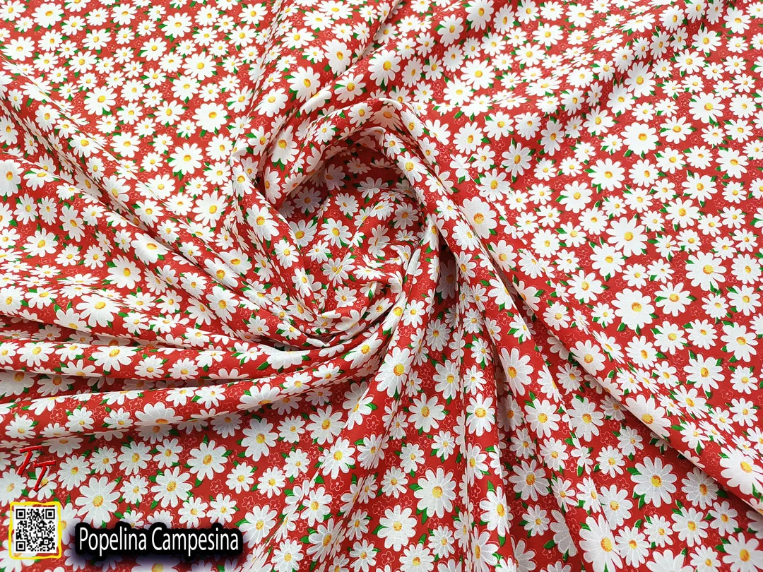 Popelina campesina | Margaritas Rojo
