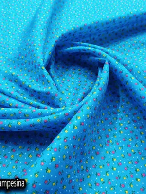 Popelina campesina | Flor pequeña Turquesa