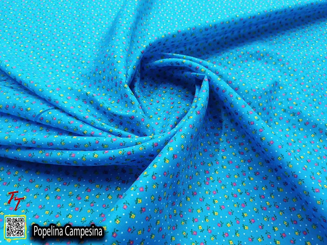 Popelina campesina | Flor pequeña Turquesa