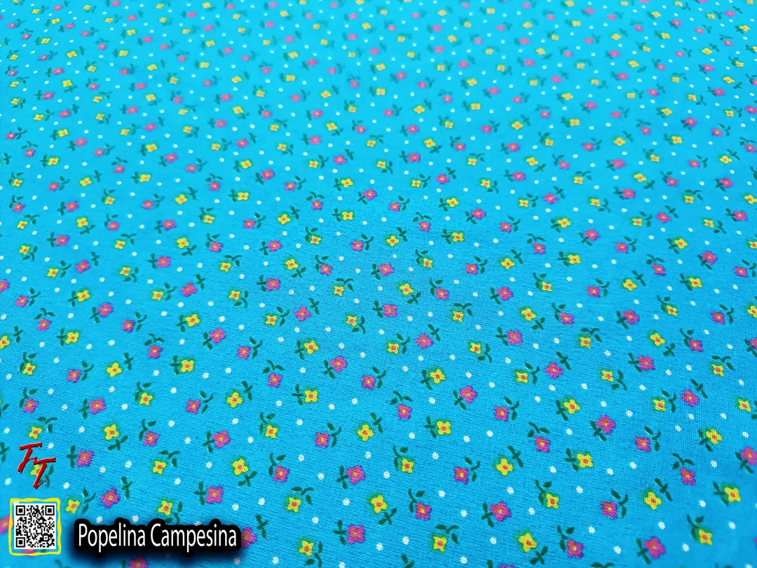Popelina campesina | Flor pequeña Turquesa