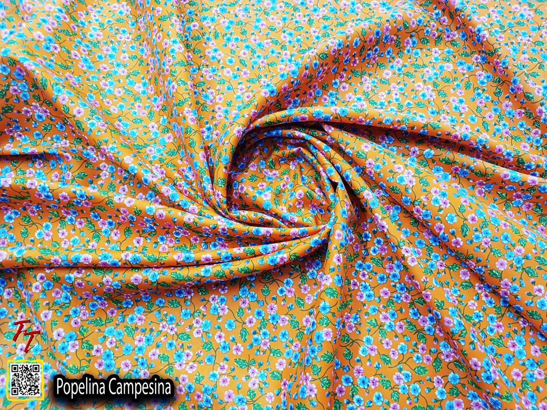 Popelina campesina | Flor mediana Naranja