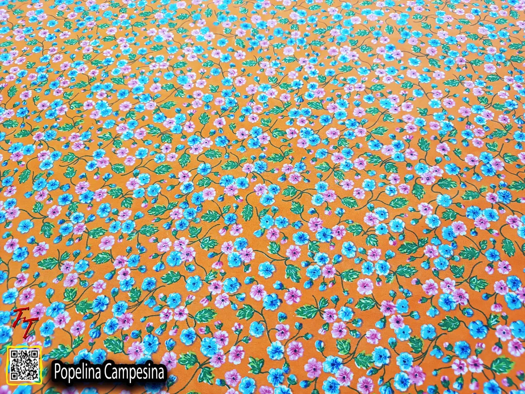 Popelina campesina | Flor mediana Naranja