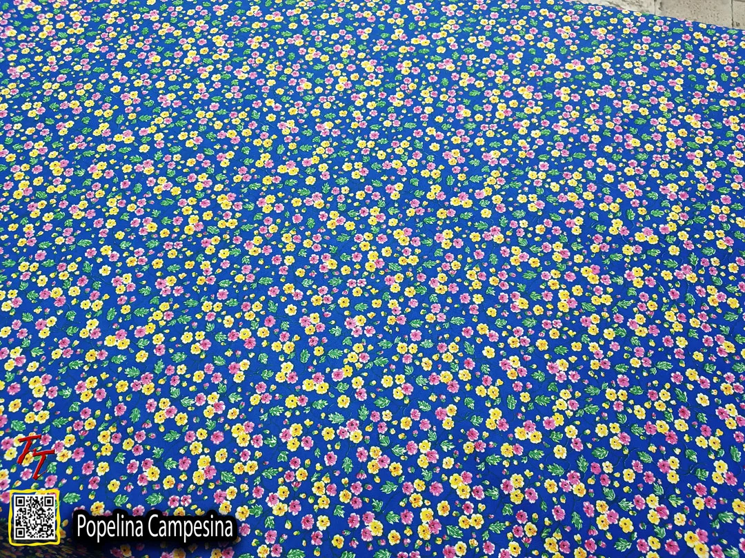 Popelina campesina | Flor mediana Azul Rey