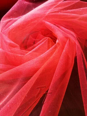 Tul Gliter | Coral neón