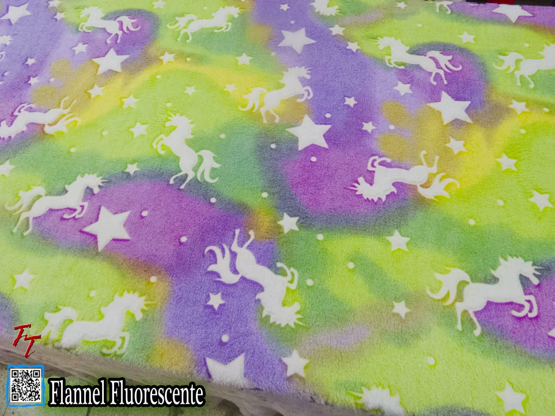Flannel Fluorescente Unicornios Verde