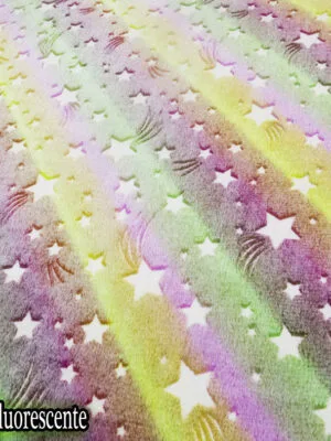 Flannel Fluorescente Estrellas Multicolor