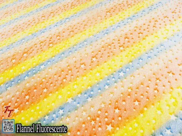 Flannel Fluorescente Estrellas Naranja
