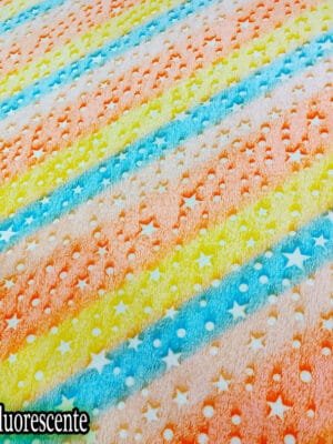 Flannel Fluorescente Estrellas Naranja