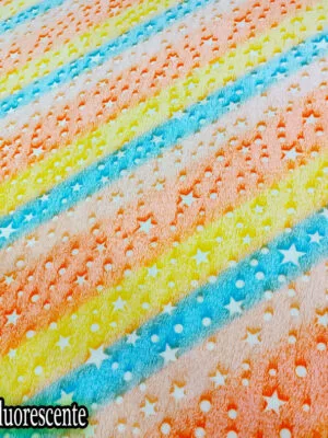 Flannel Fluorescente Estrellas Naranja