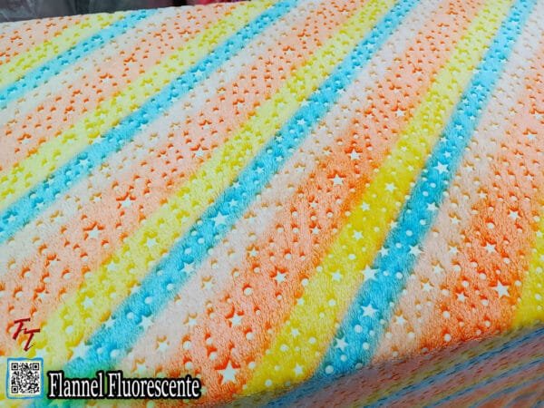 Flannel Fluorescente Estrellas Naranja