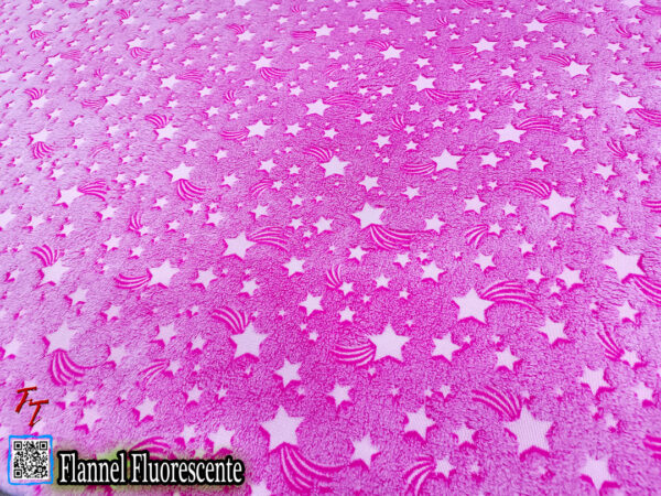 Flannel Fluorescente Estrellas Fucsia