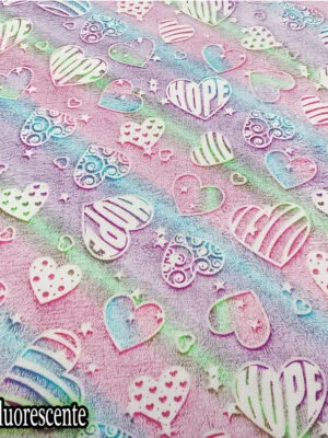 Flannel Fluorescente Corazones #2