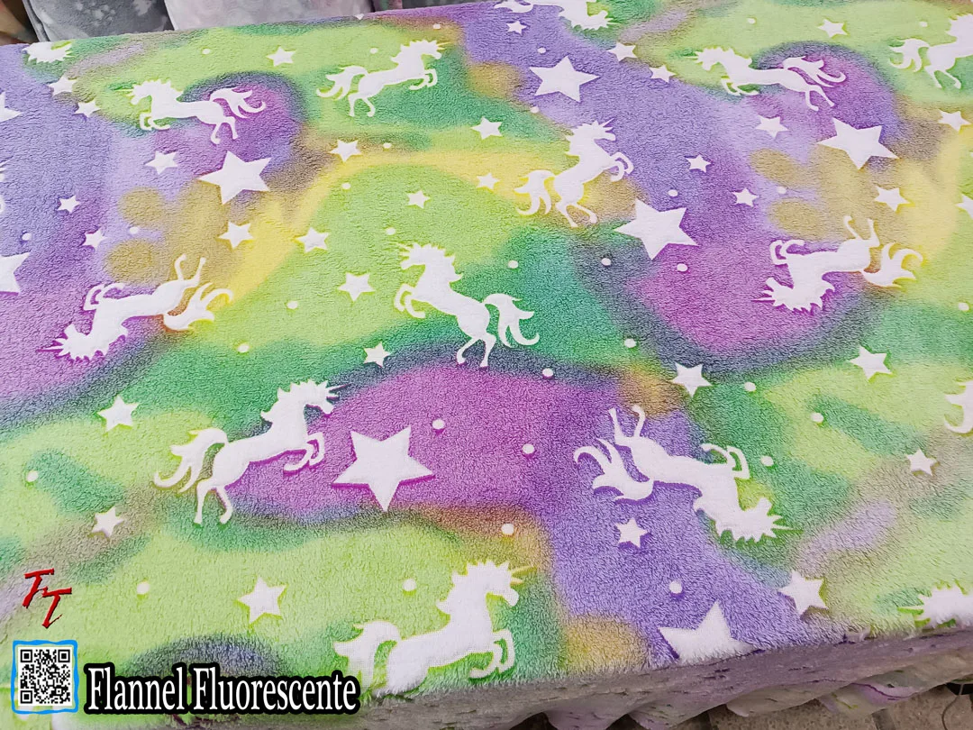 Flannel Fluorescente Unicornios Verde