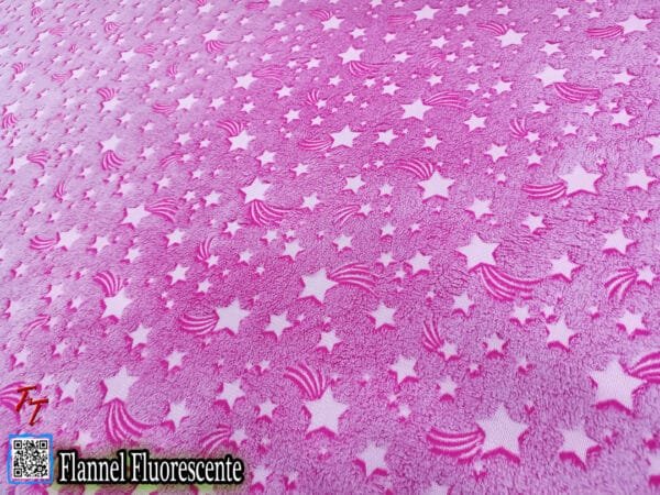 Flannel Fluorescente Estrellas Fucsia