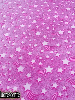 Flannel Fluorescente Estrellas Fucsia
