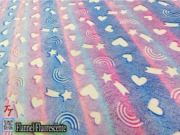 Flannel Fluorescente Corazones #1
