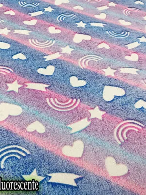 Flannel Fluorescente Corazones #1