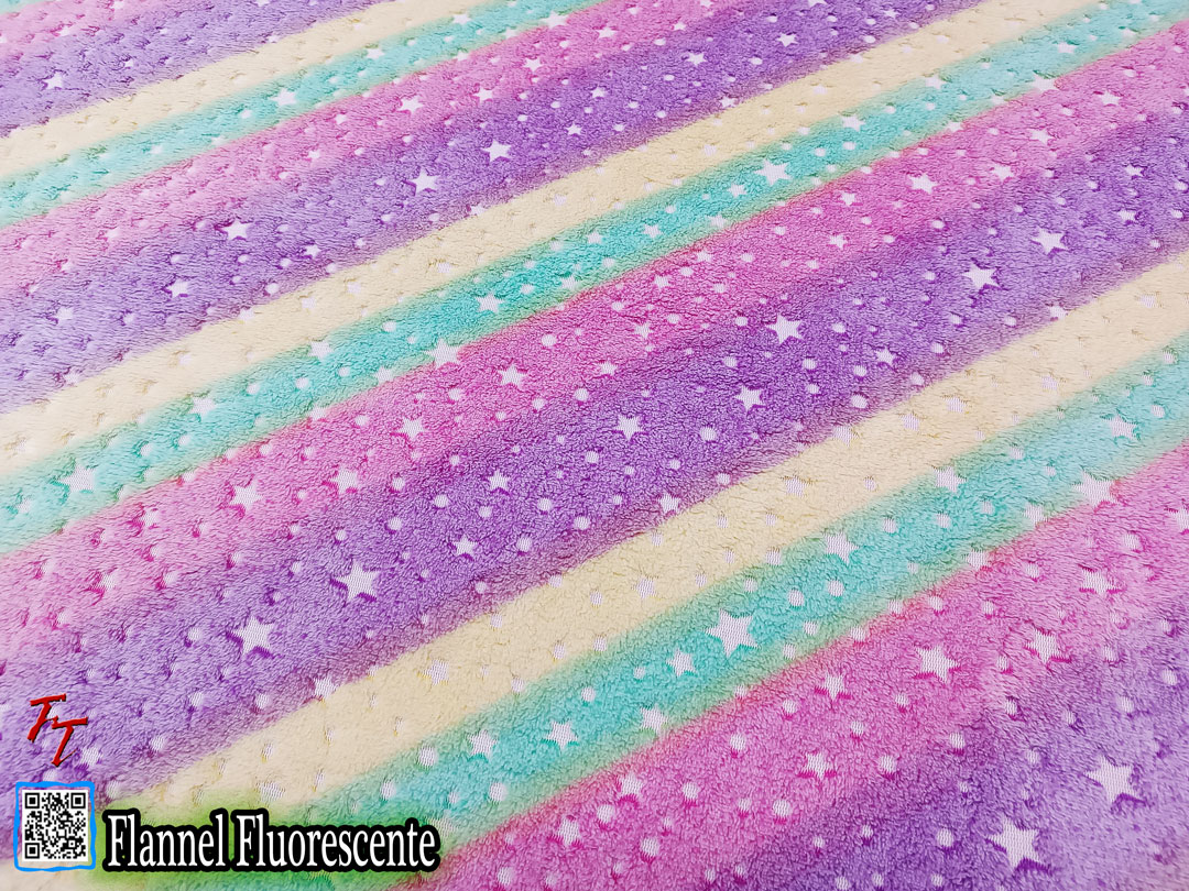 Flannel Fluorescente | Estrellas Arcoíris