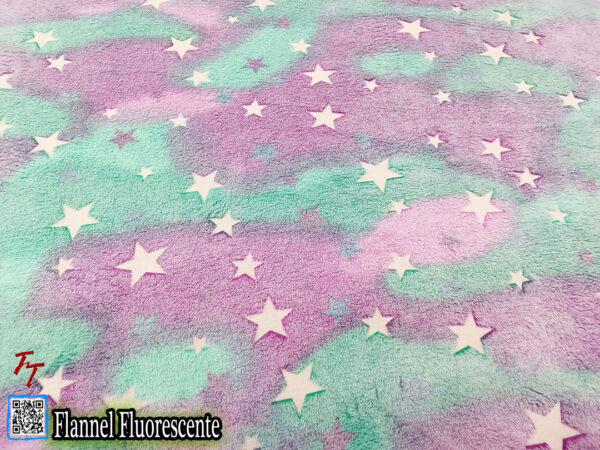 Flannel Fluorescente Estrellas Lila