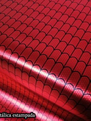 Lycra metálica estampada | Rojo