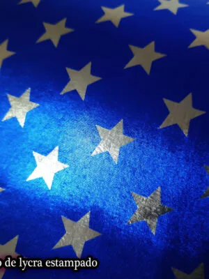 Lycra metálica estampada