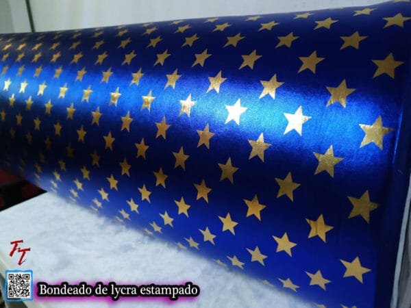 Bondeado de lycra estampada | Azul