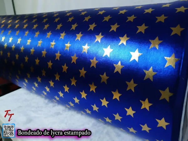 Bondeado de lycra estampada | Azul