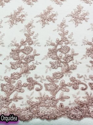 Tul bordado orquídea | Palo de rosa