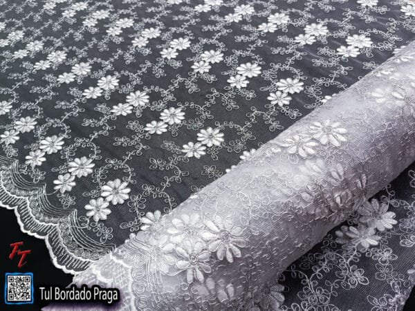 Tul Bordado Praga | Blanco