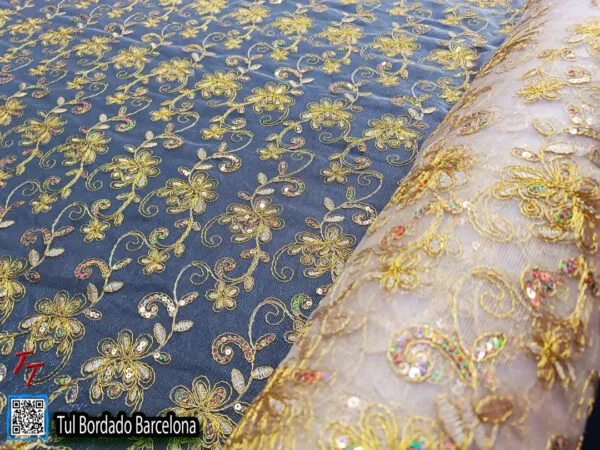 Tul bordado Barcelona | Oro #1