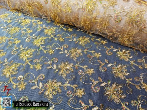 Tul bordado Barcelona | Oro #1