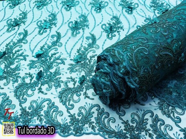 Tul Bordado 3D | Jade