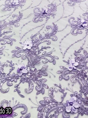 Tul Bordado 3D | Lila