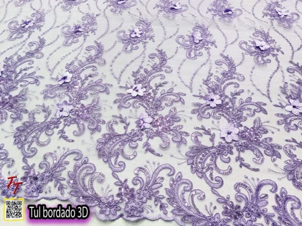 Tul Bordado 3D | Lila