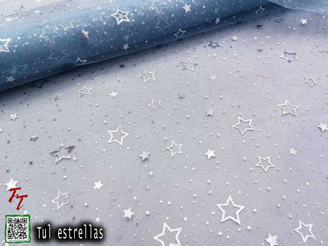 Tul gliter estrellas | Azul cielo