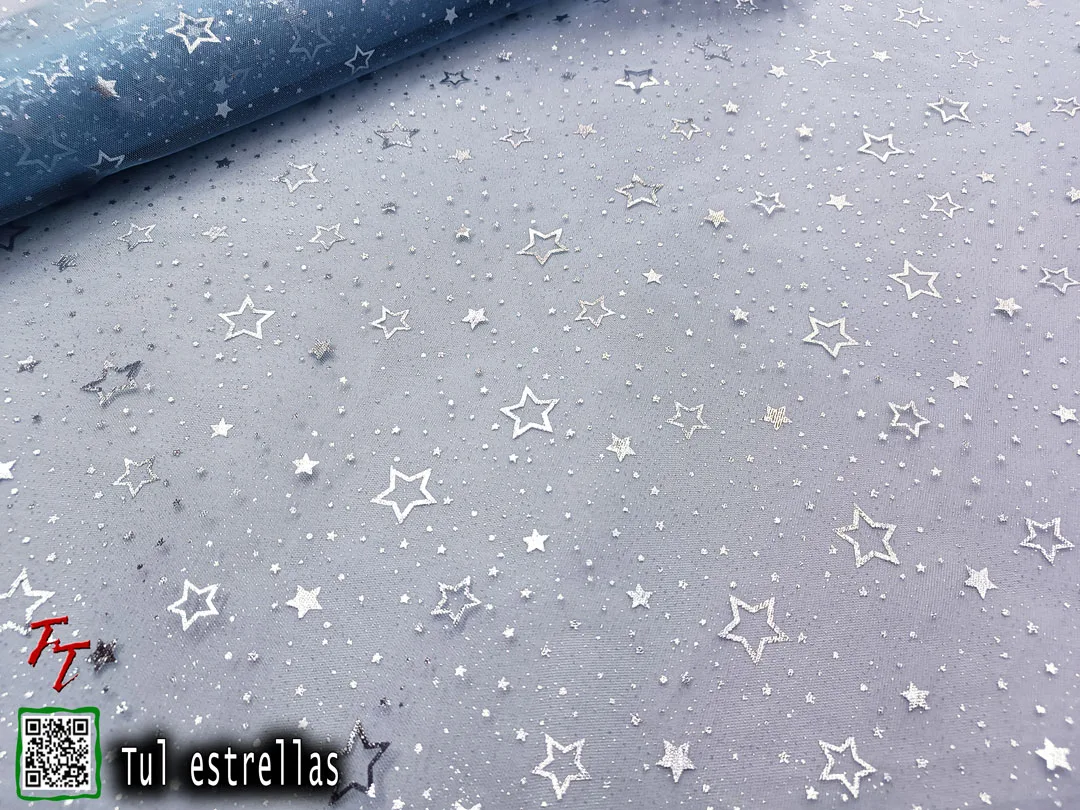 Tul gliter estrellas | Azul cielo