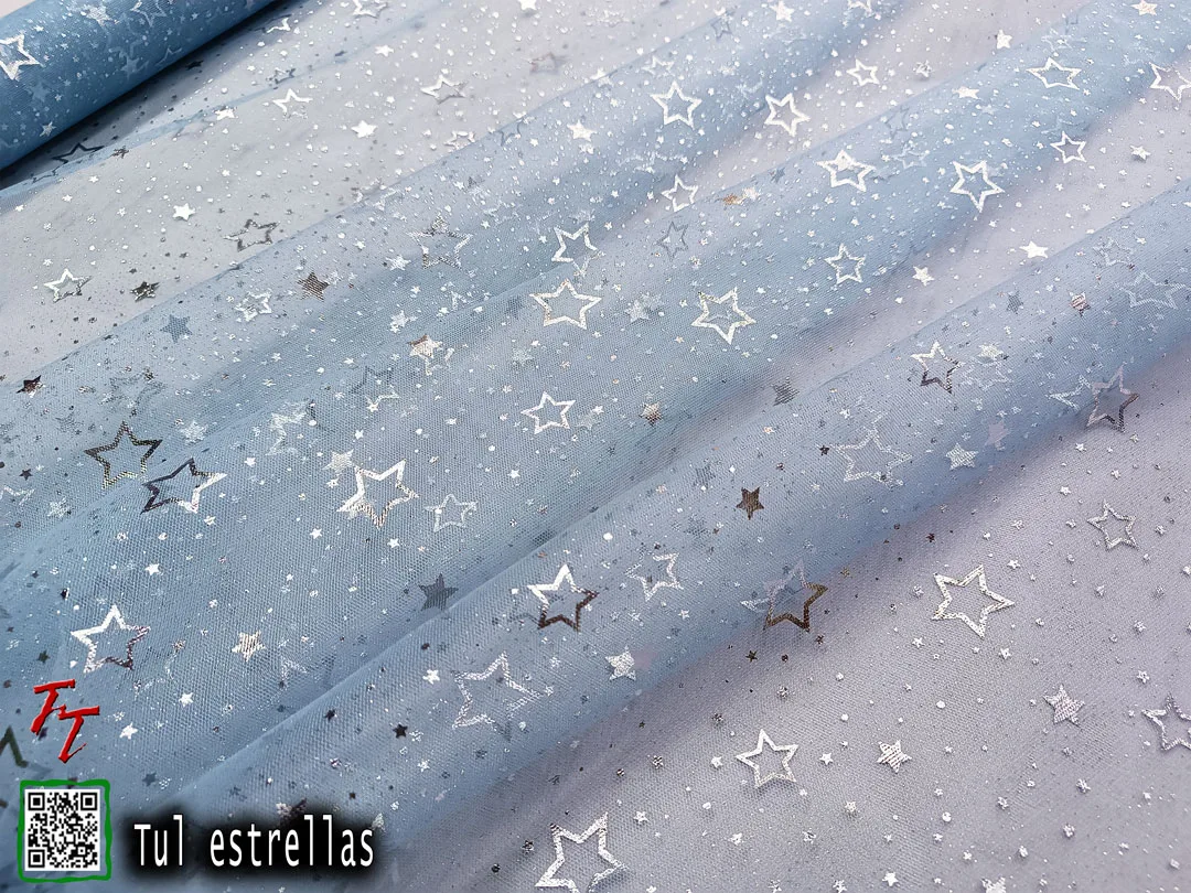 Tul gliter estrellas | Azul cielo