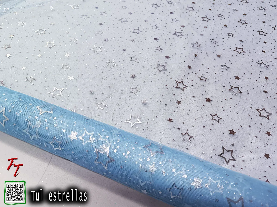 Tul gliter estrellas | Azul cielo