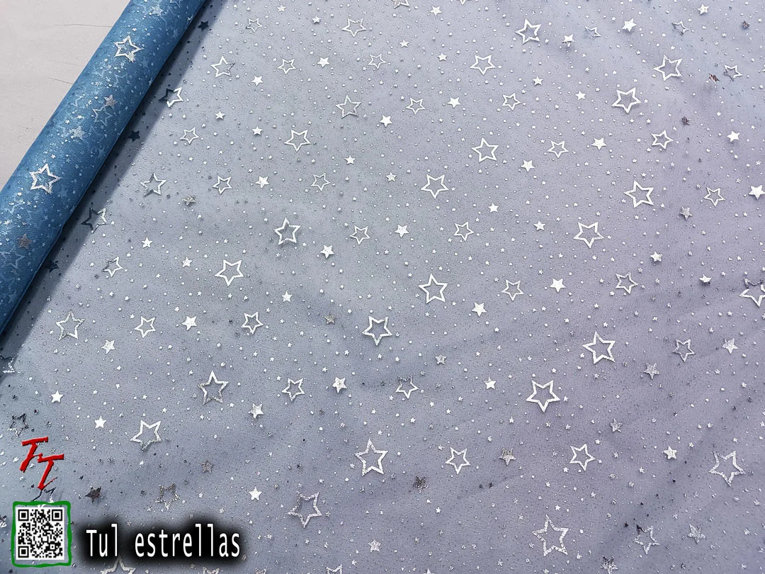 Tul gliter estrellas | Azul cielo