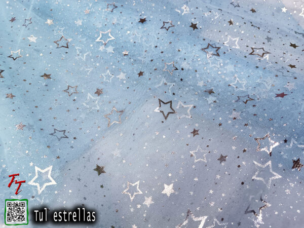 Tul gliter estrellas | Azul cielo