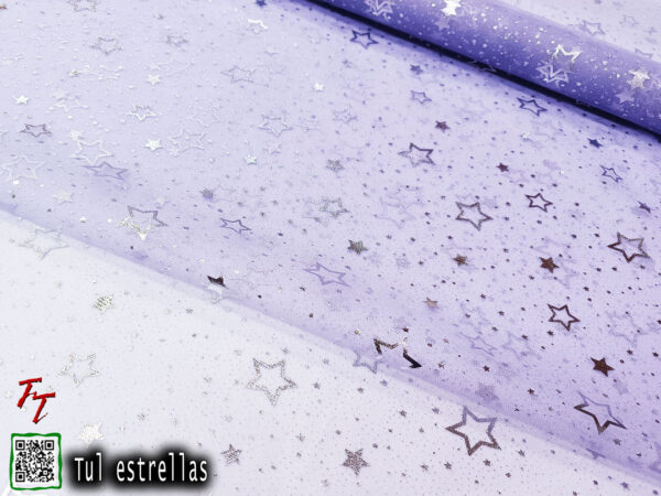 Tul gliter estrellas | Lila