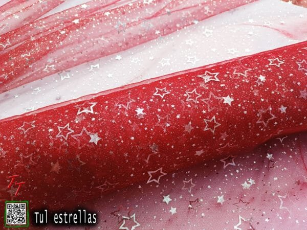 Tul gliter estrellas | Rojo