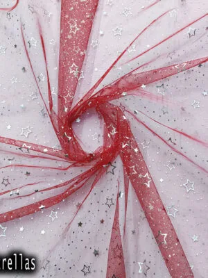 Tul gliter estrellas | Rojo