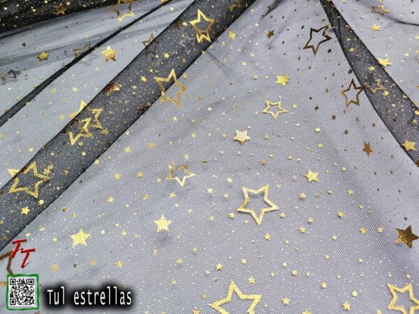 Tul gliter estrellas | Negro