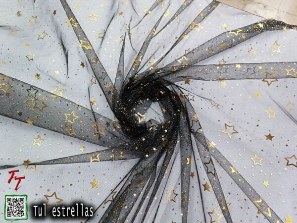Tul gliter estrellas | Negro