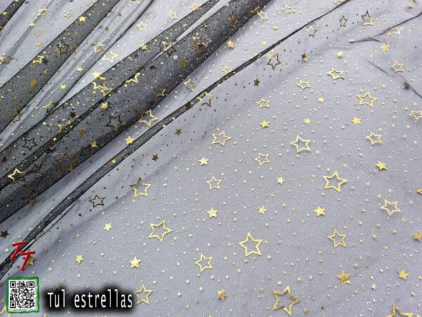 Tul gliter estrellas | Negro