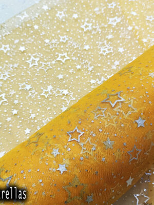 Tul gliter estrellas | Amarillo mango