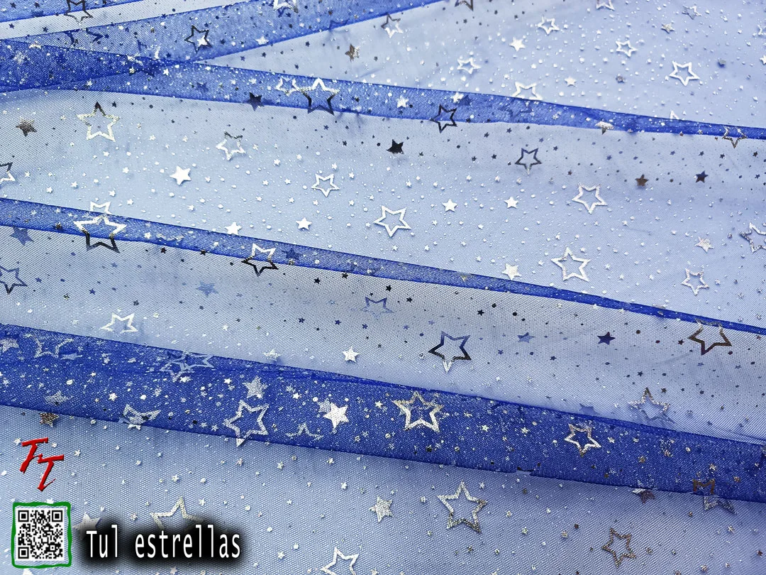 Tul gliter estrellas | Azul rey
