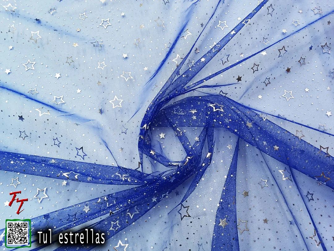 Tul gliter estrellas | Azul rey