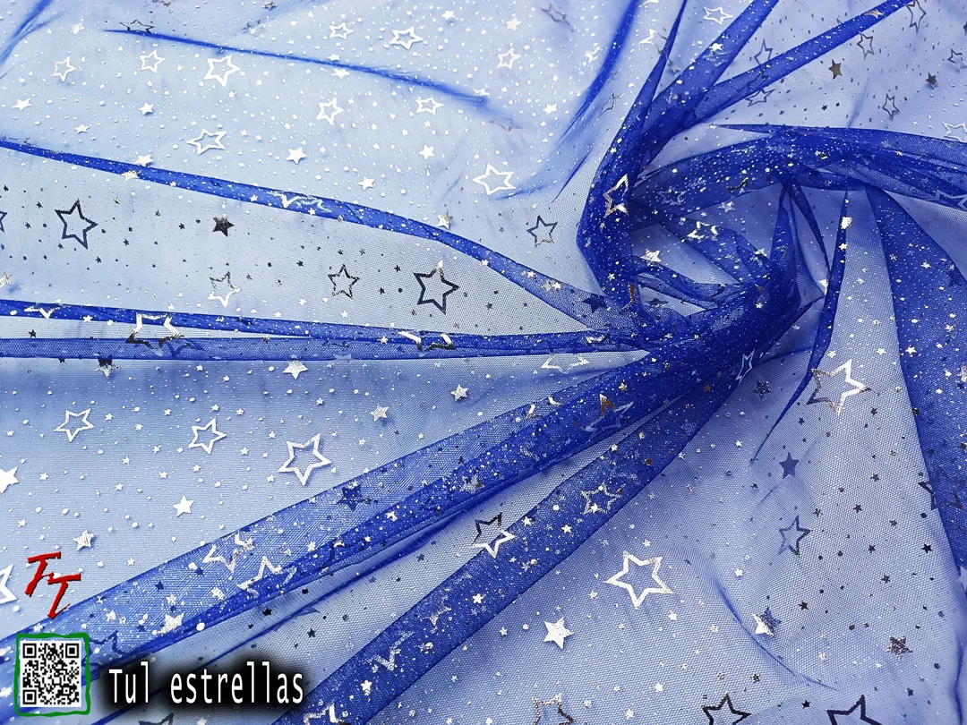 Tul gliter estrellas | Azul rey